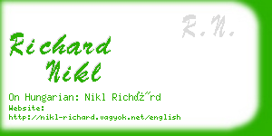 richard nikl business card